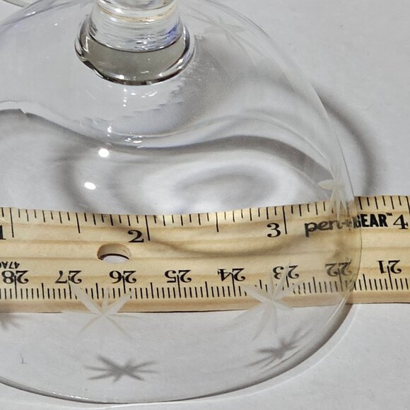4 MCM Star Dust Low Champagne Glasses 3" by Quartzex Crystal 1950 Atomic dessert - Picture 4 of 8